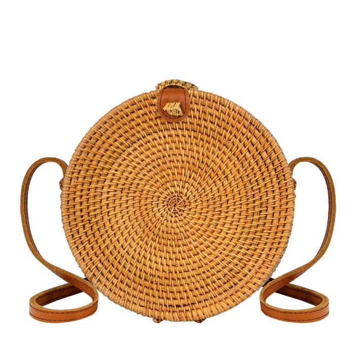 8" Rattan Straw Bag (Minimal Design) | Summer Essential Boho Beach Crossbody