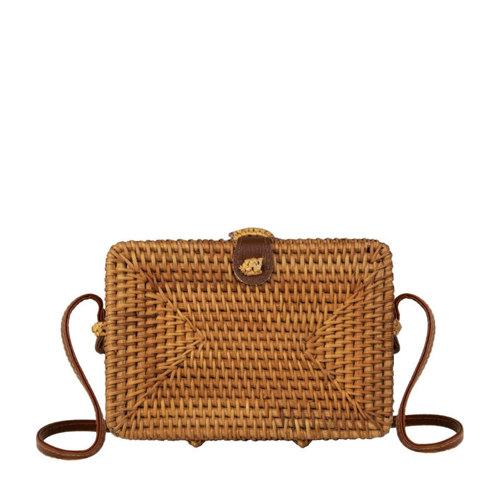 Square Rattan Purse | Summer Essential Hand Woven Wicker Women Crossbody Bag