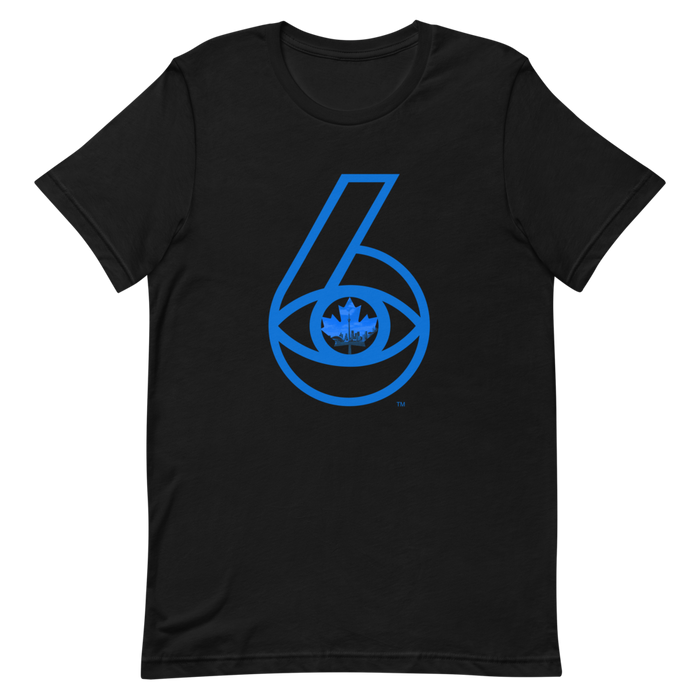 6 Visions - Toronto Skyline - Blue Graphic - Short Sleeve Unisex T-Shirt