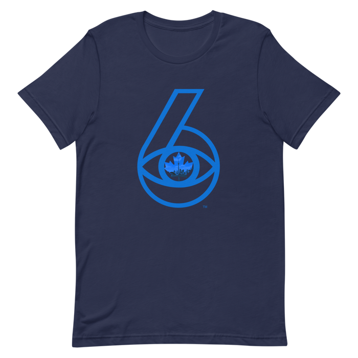 6 Visions - Toronto Skyline - Blue Graphic - Short Sleeve Unisex T-Shirt