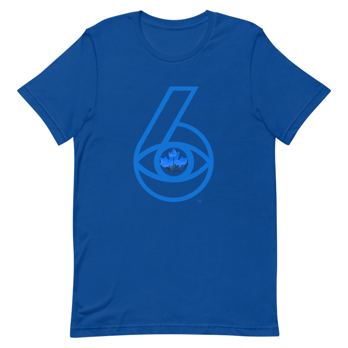 6 Visions - Toronto Skyline - Blue Graphic - Short Sleeve Unisex T-Shirt