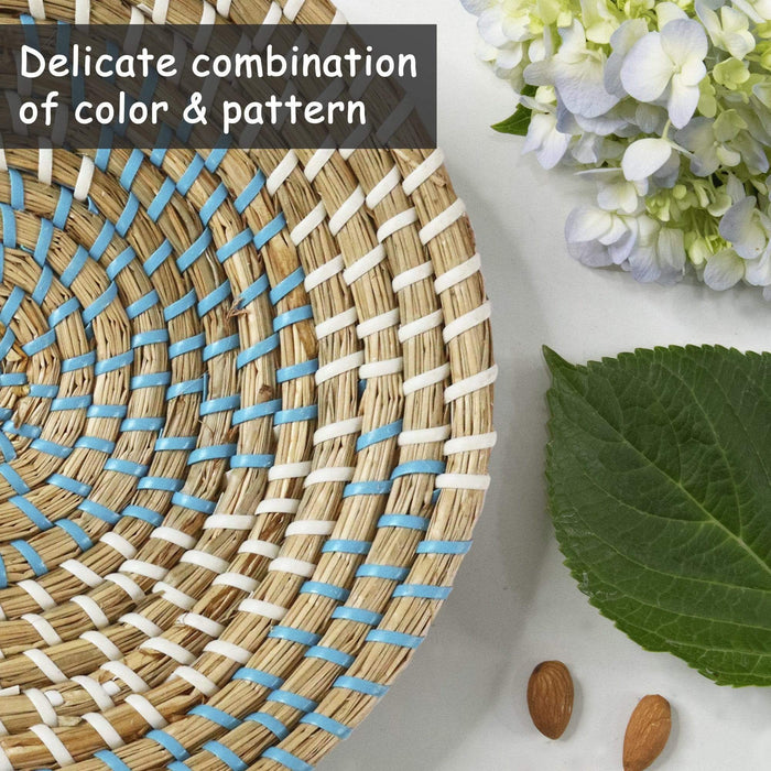 Seagrass Woven Wall Basket | Rustic Boho Decor Wall Hanging for Home Decoration and Display (9.8")