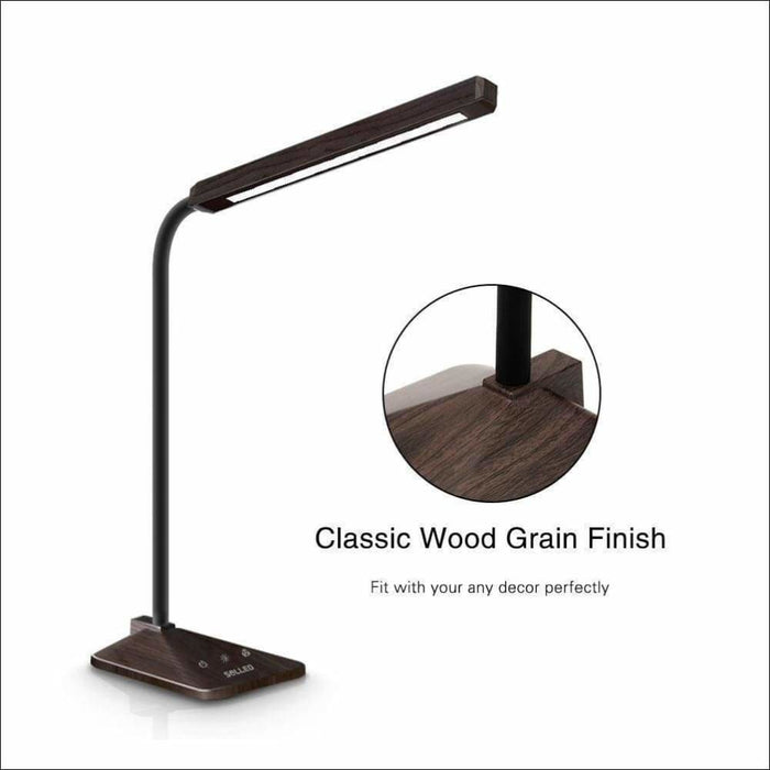 Wood Grain Goose-neck Table Lamp